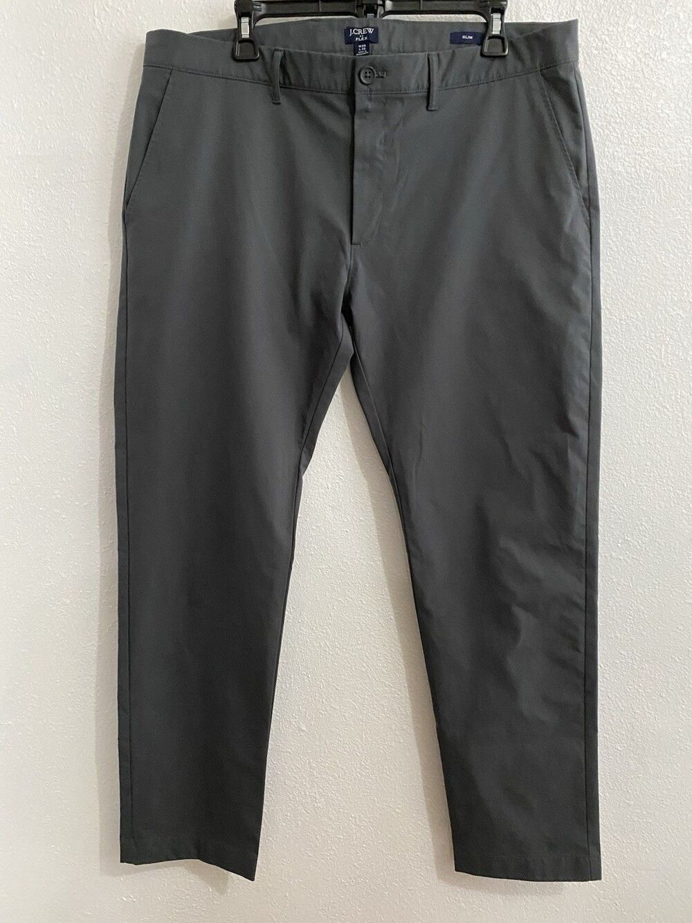 J Crew Men’s Flex Chino Performance Pants Slim Fit 36x32 Gray G43